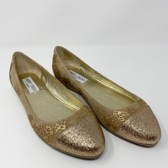 NEW WITH BOX - Jimmy Choo -Waine Suede CapToe Ballerina Flat - Picture 2 of 5